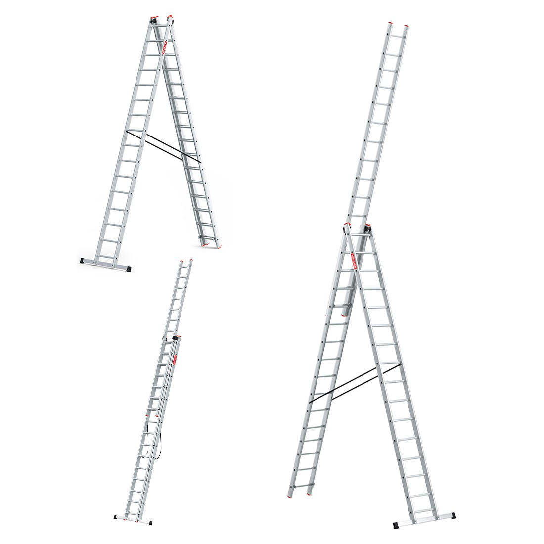 Drabina aluminiowa 3x16 PROFESJONALNA 150 kg produkt POLSKI